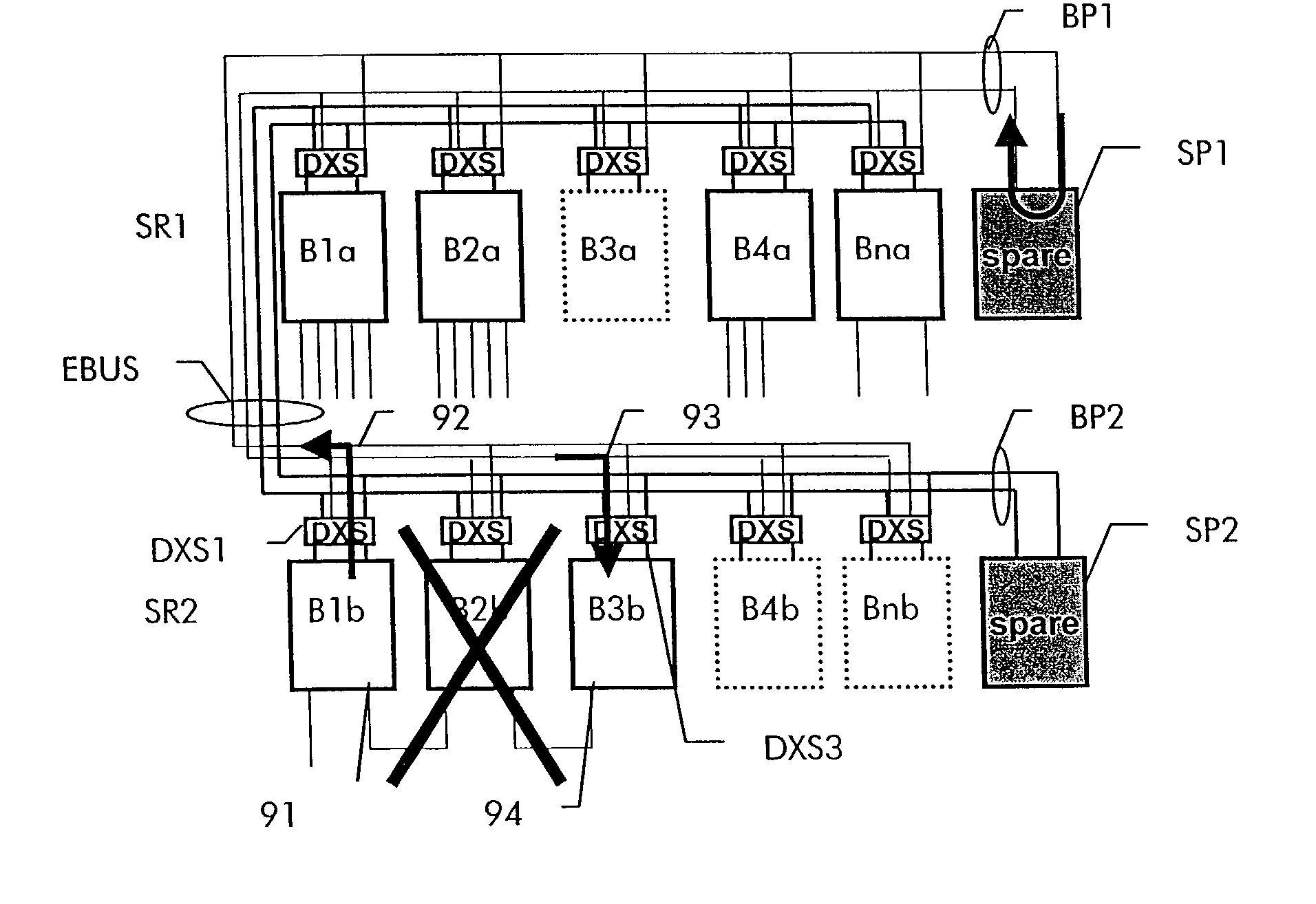 Method and apparatus for healing of failures for chained boards with SDH interfaces