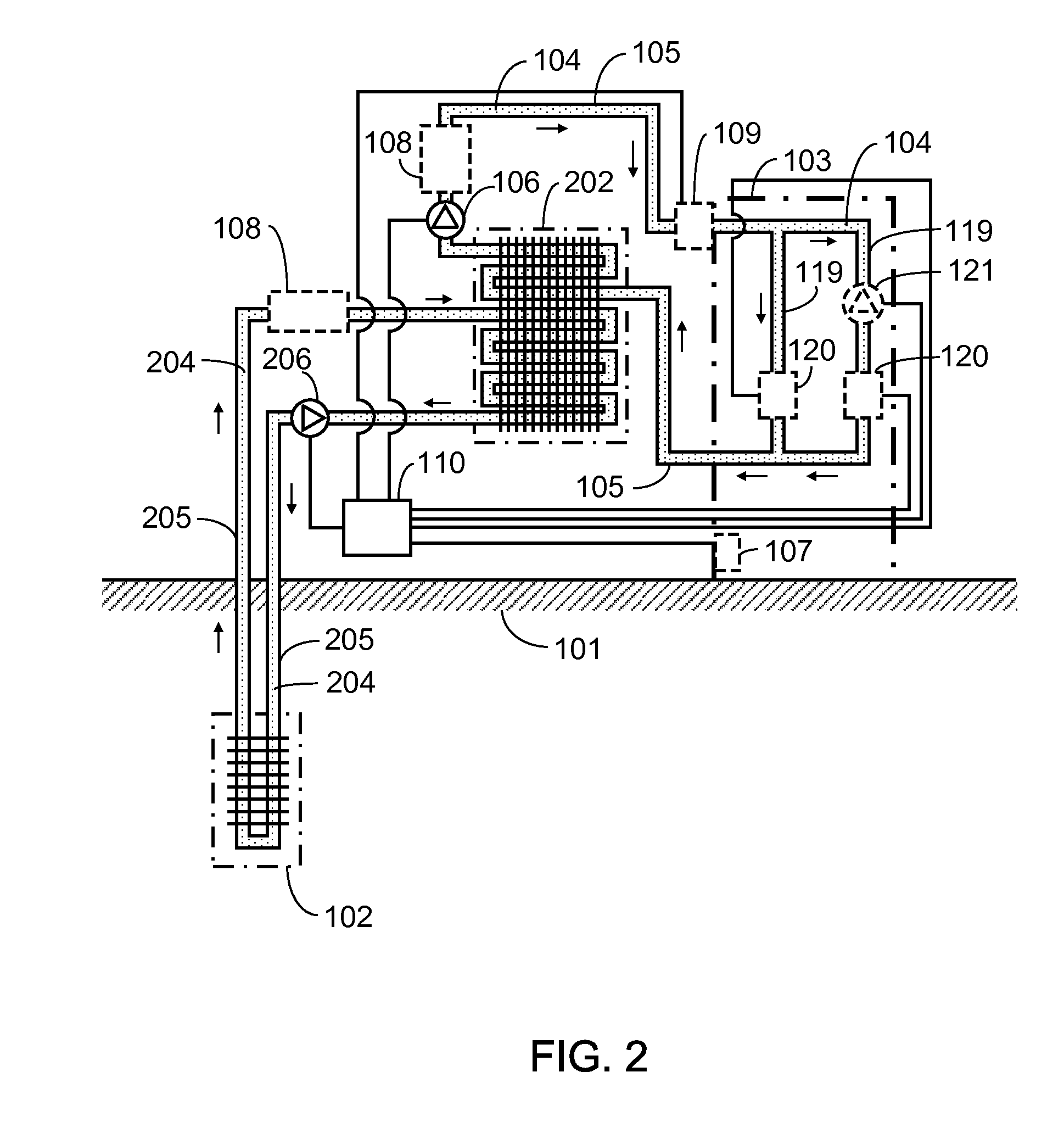 Installation adapted with temperature equalization system