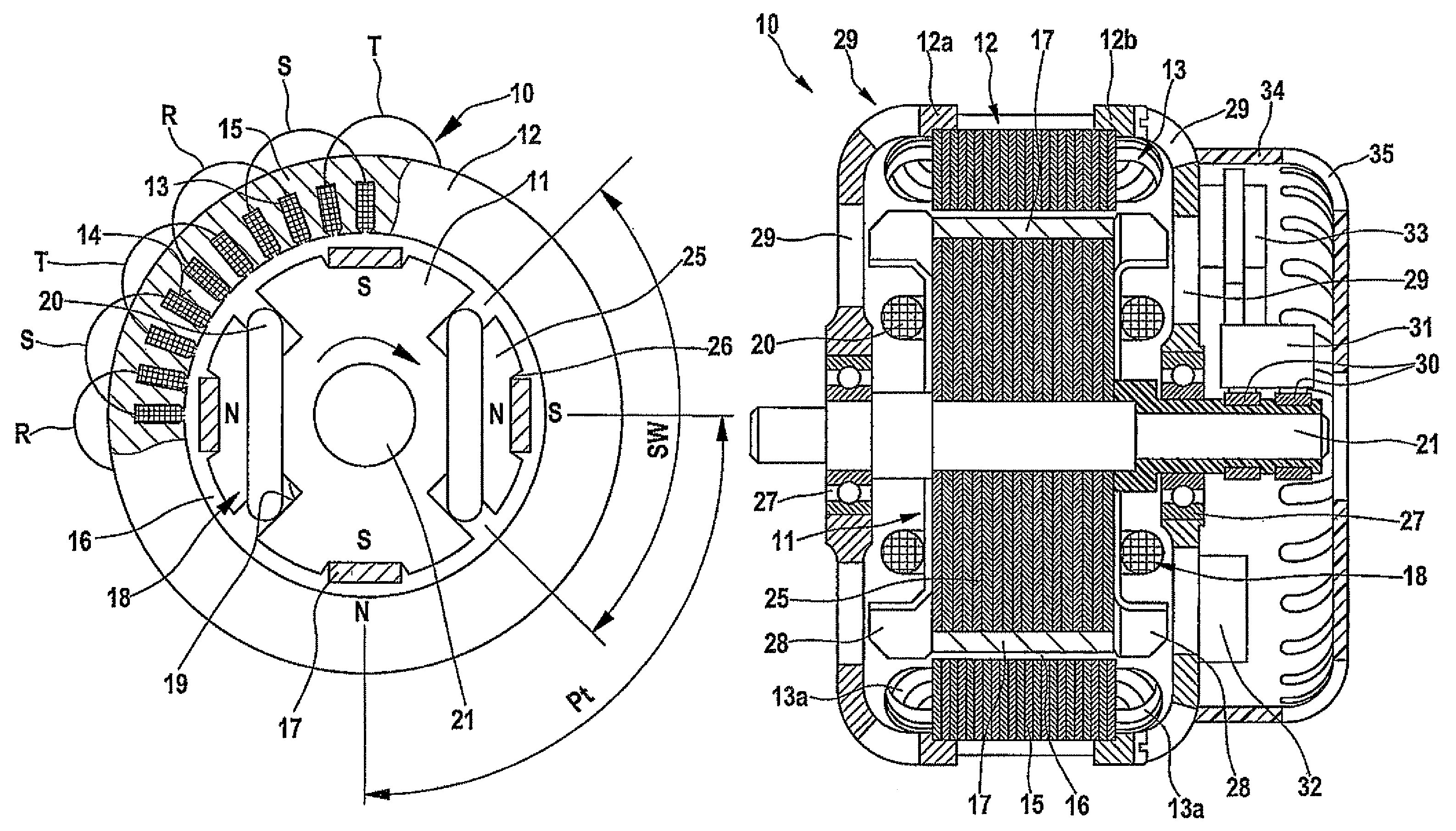 Electric machine having a hybrid-excited rotor
