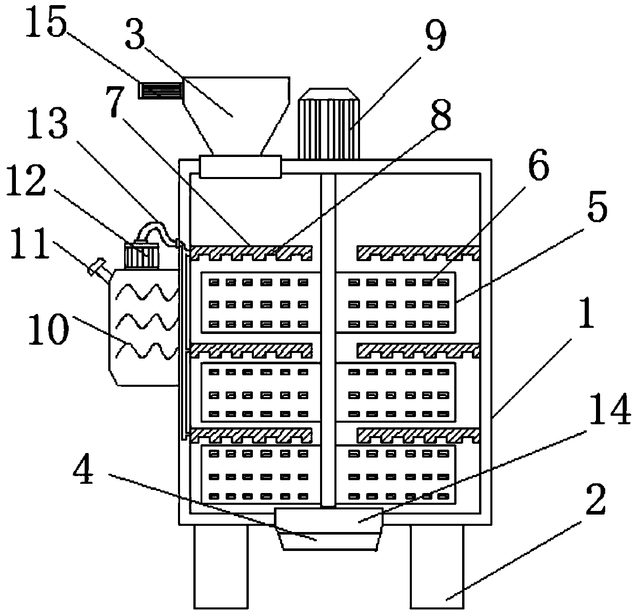 Separation filtration stirring and paste production apparatus for corrugated paper production