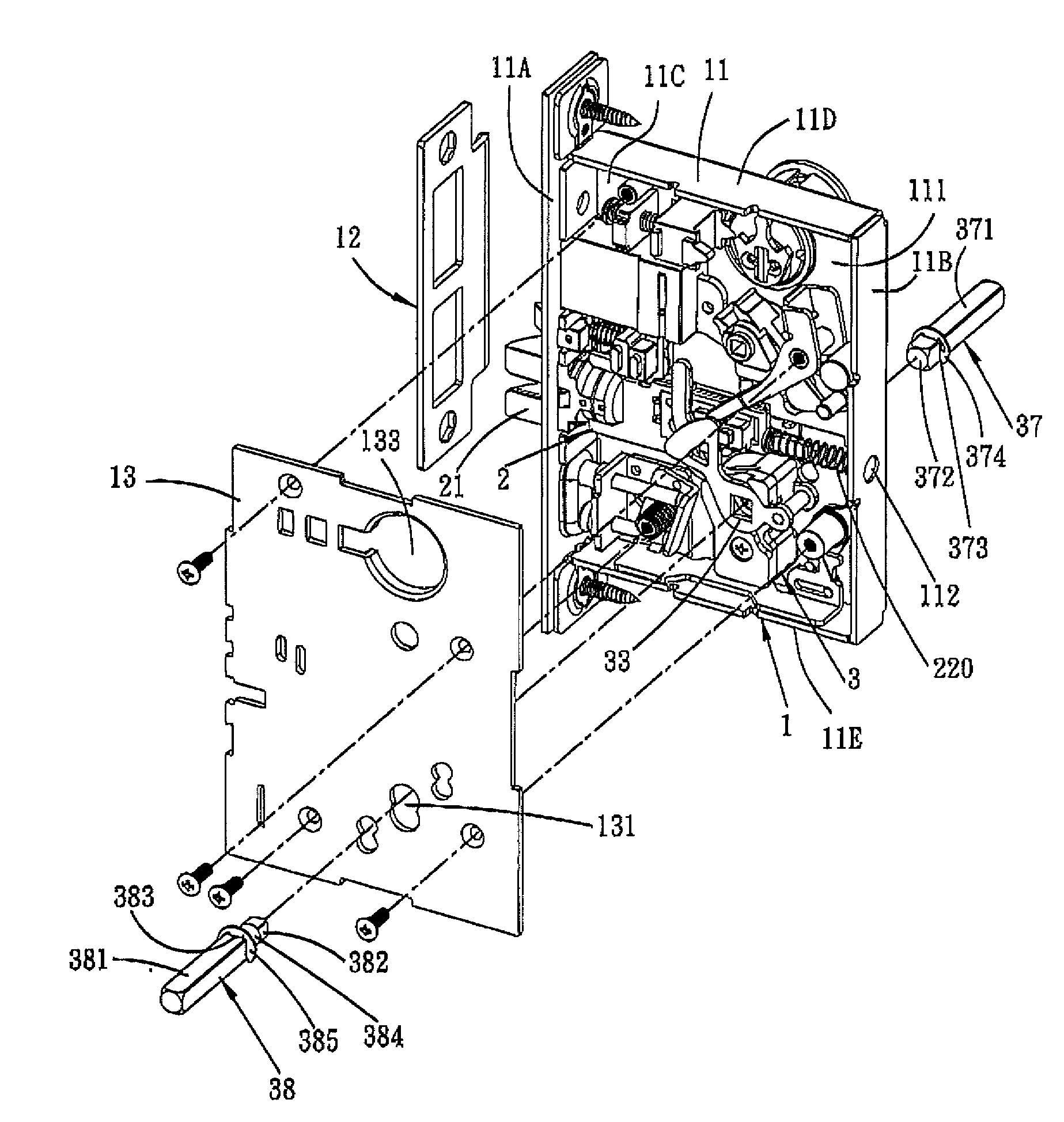 Latch-bolt mechanism operable to allow for idle rotation of an exterior handle