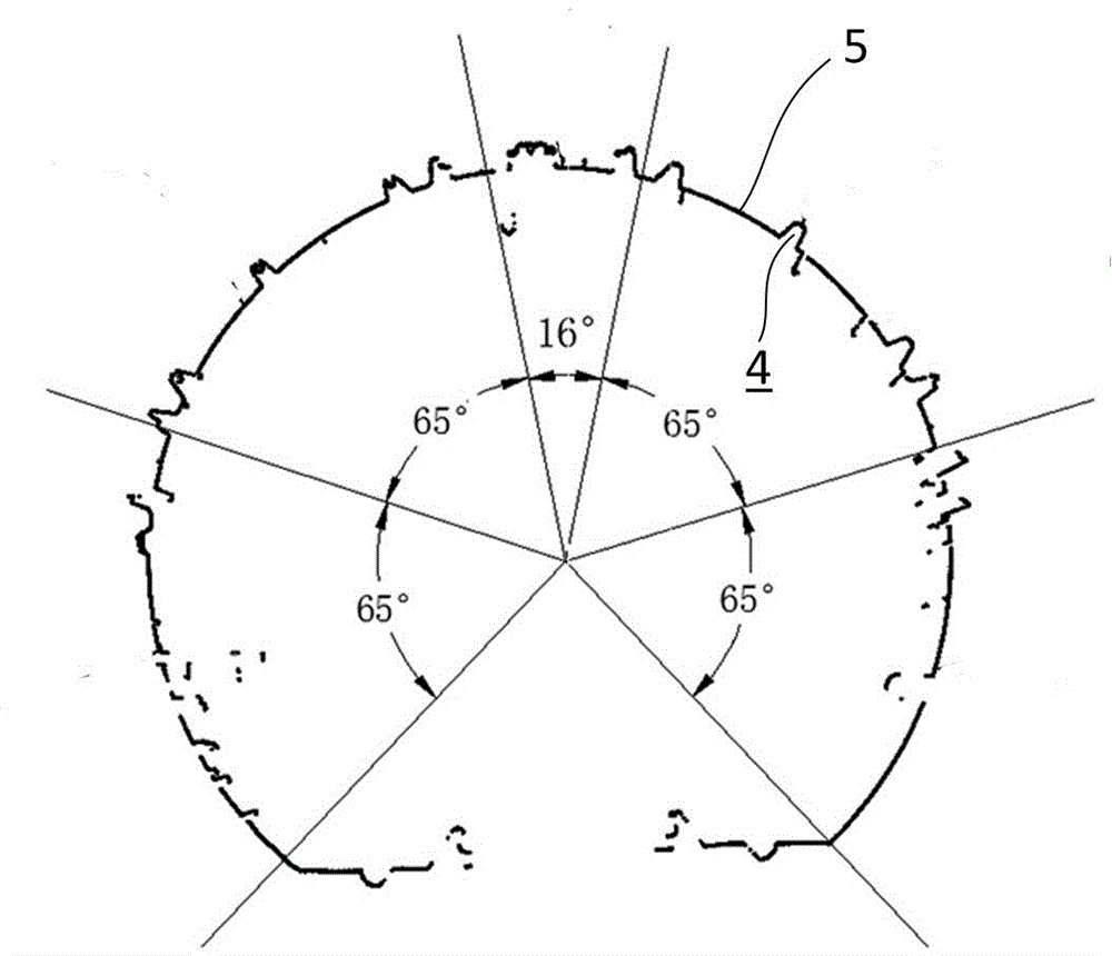 Mileage positioning method based on geometrical characteristic moving scanning data of lining cross section