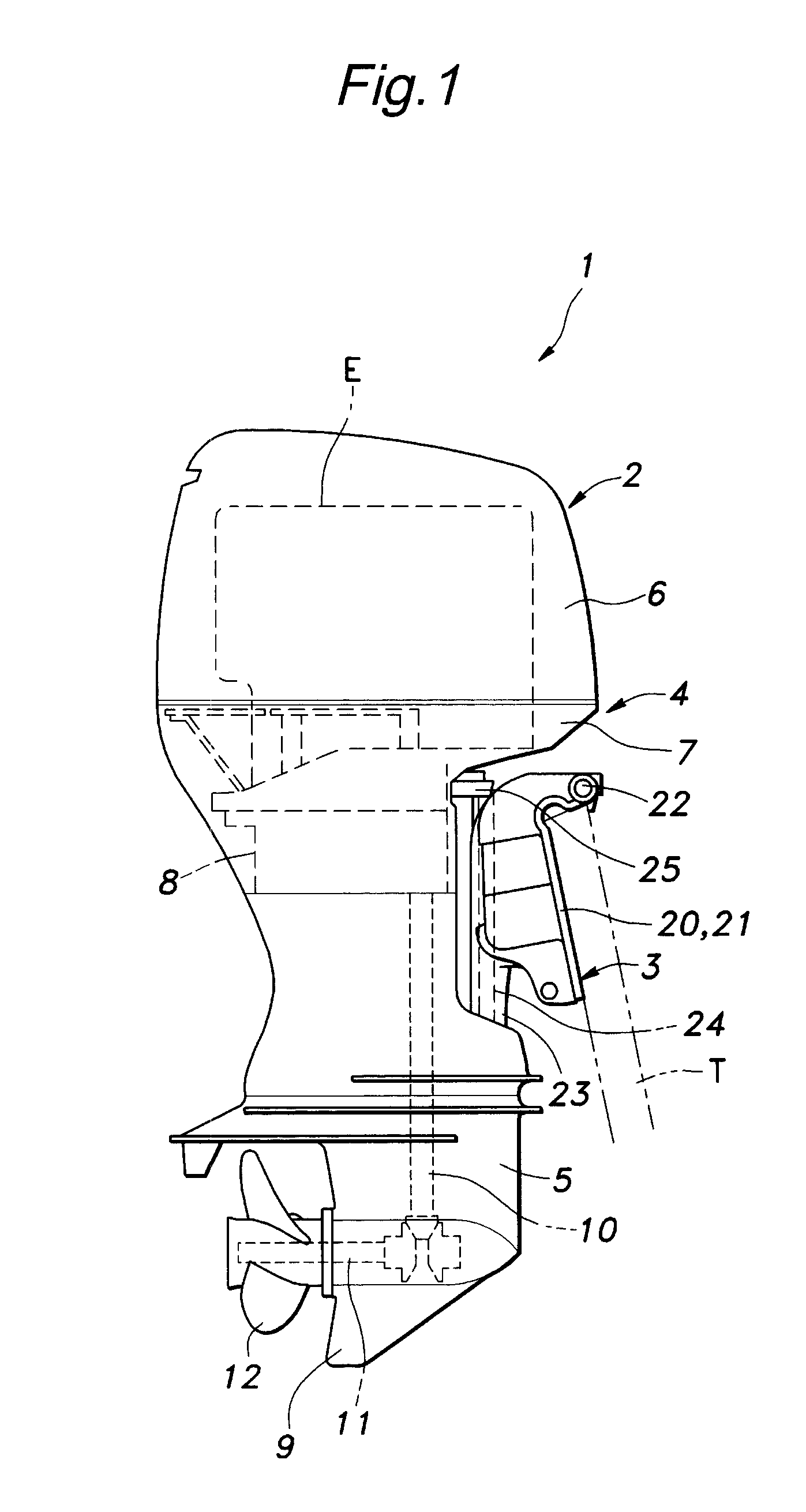 Outboard marine motor that allows a large steering angle