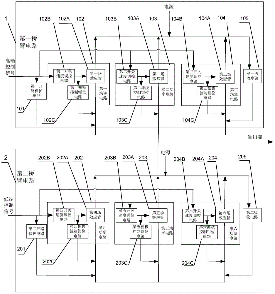 A half h-bridge power inverter system