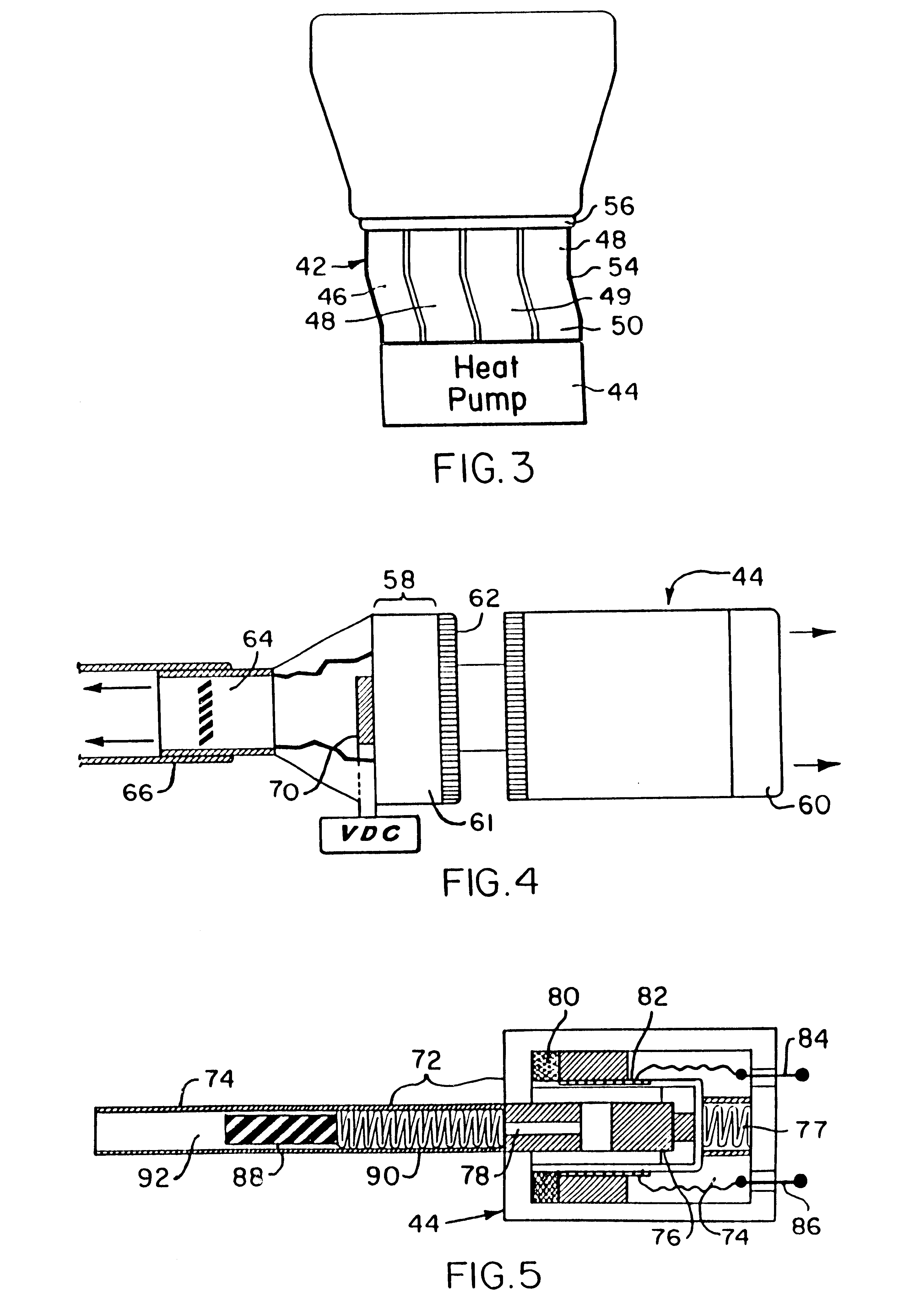 Selectively cooled or heated cushion and apparatus therefor
