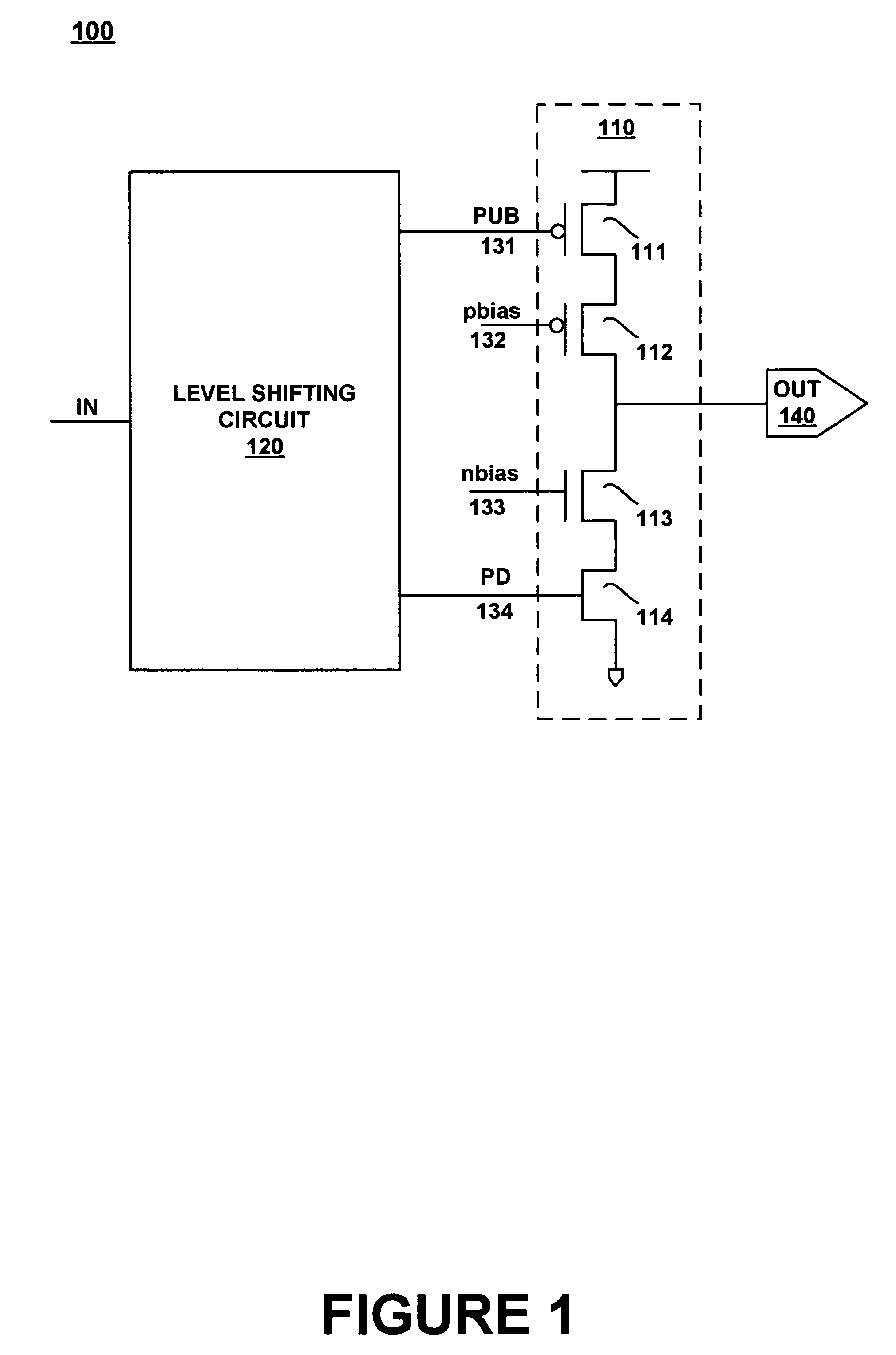 Dynamically biased wide swing level shifting circuit for high speed voltage protection input/outputs
