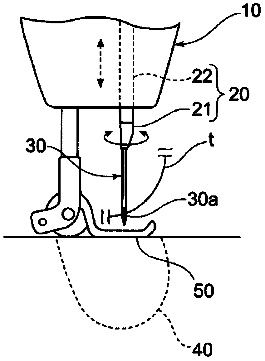 Machine and needle bar