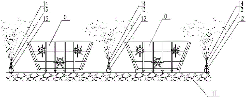 Steel slag treatment device with cooling sprayer