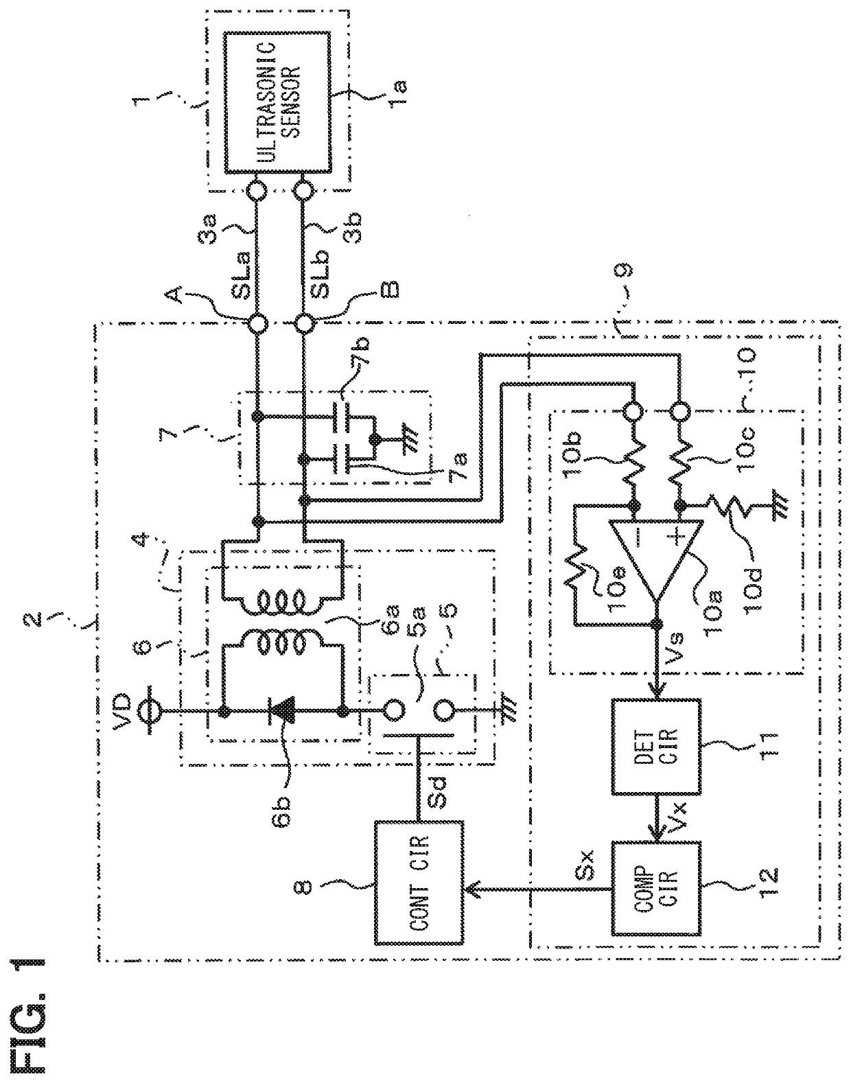 Ultrasonic distance detector