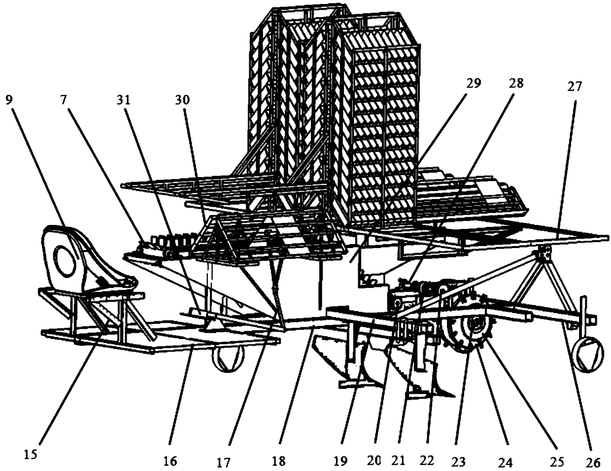 High-efficiency transplanting machine with interchangeable seedling trays