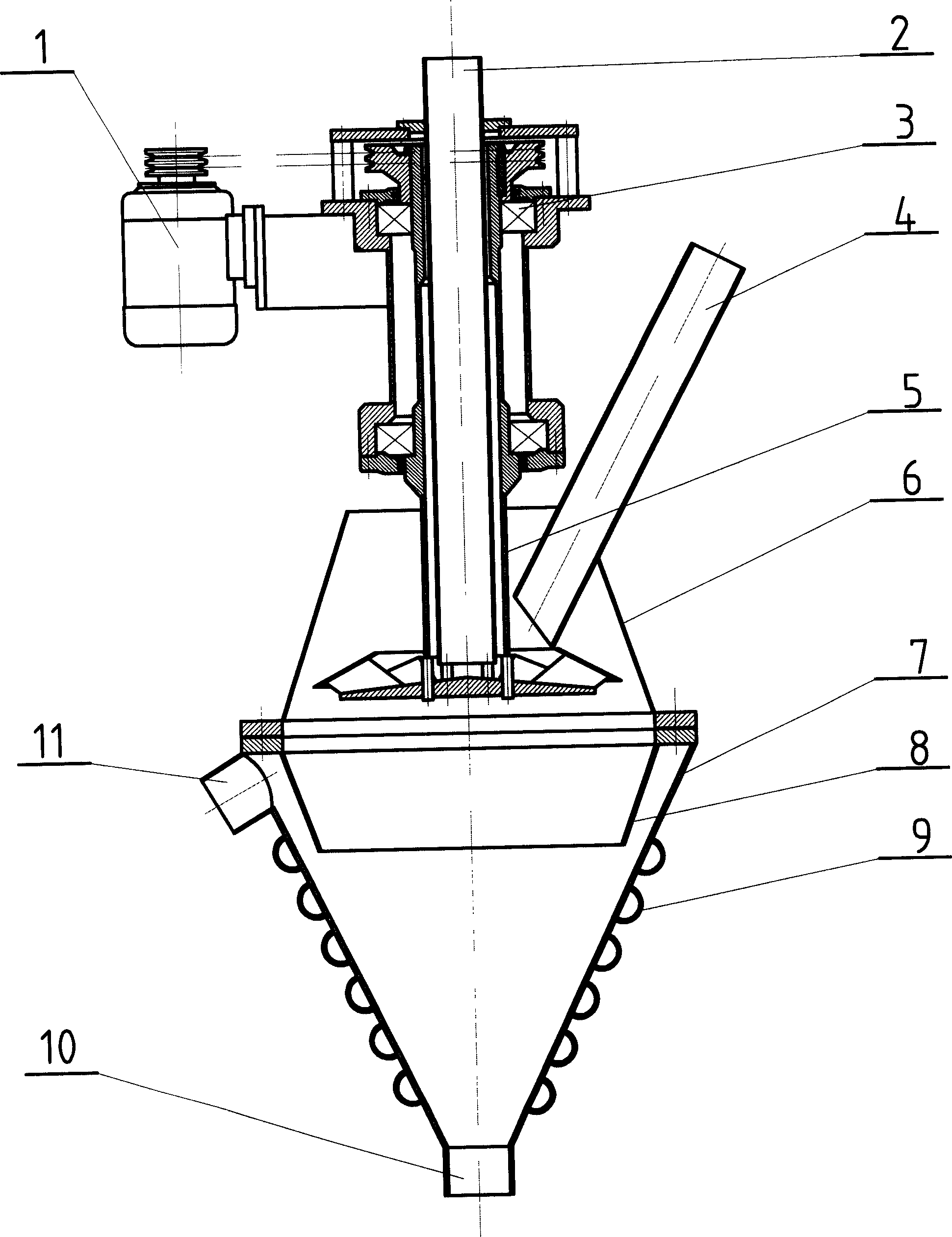 Apparatus for quickly mixing chemical melt and solid powder