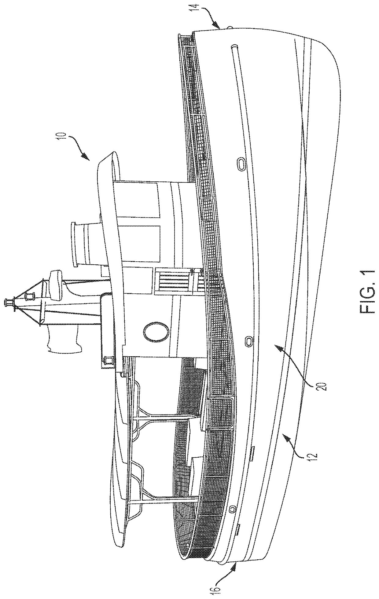 Vessel hull for forming waveforms for attraction of aquatic animals
