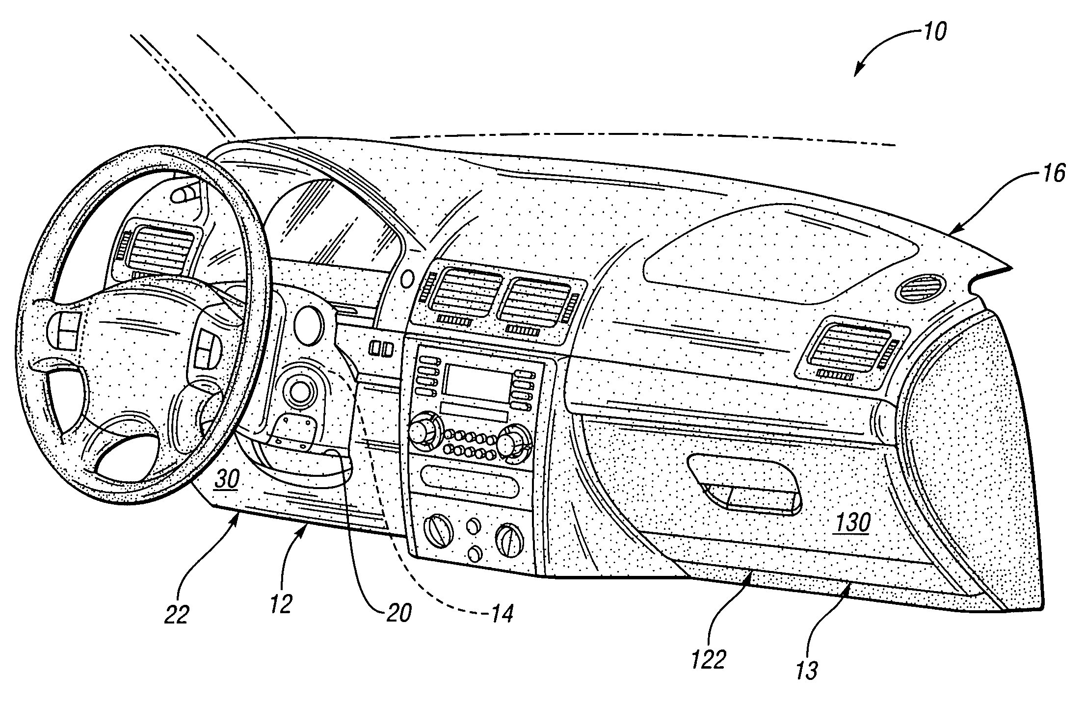Energy-absorbing bolster for an automotive instrument panel assembly