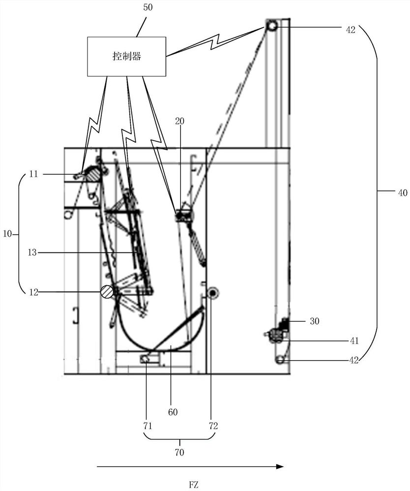 Automatic stacking control system, method and device for fabric delivery deviation