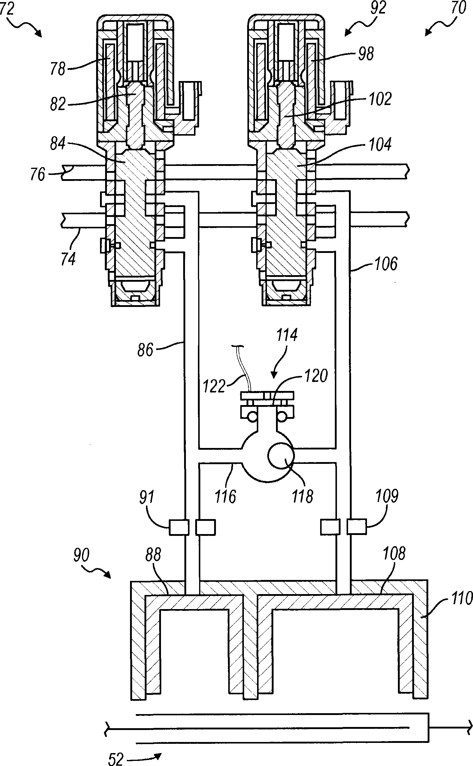 Clutch with dual area piston and independent pressure control