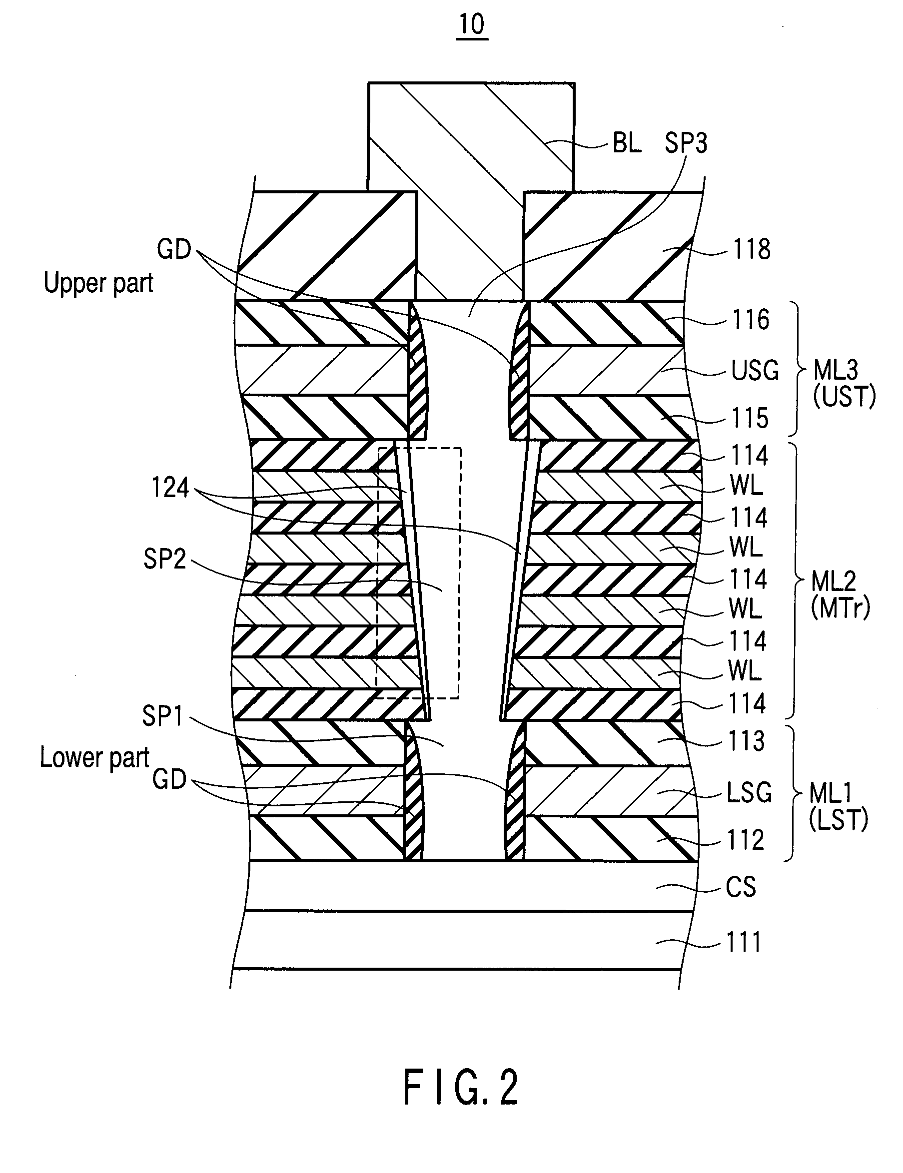 Semiconductor memory device having three-dimensionally arranged memory cells, and manufacturing method thereof