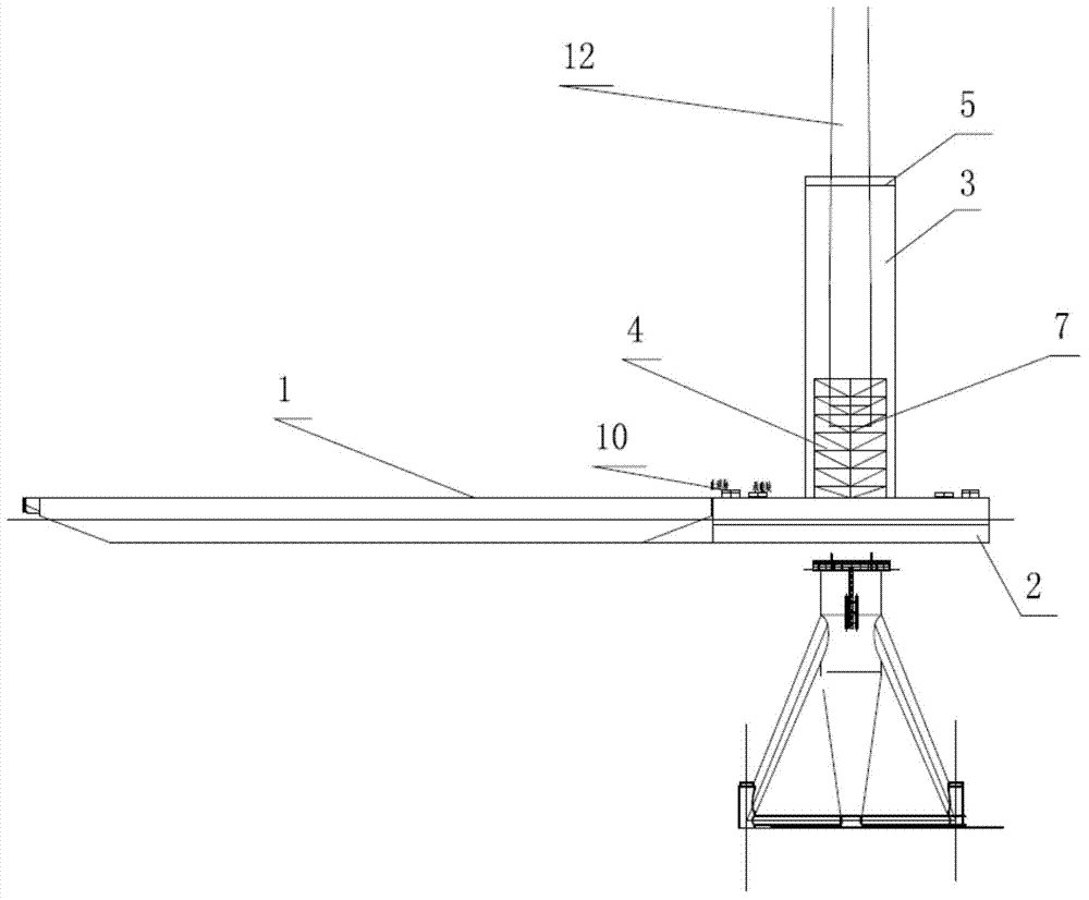 Overall offshore wind generating set conveying and mounting all-in-one ship with primary floating body and secondary floating body and overall conveying and mounting method