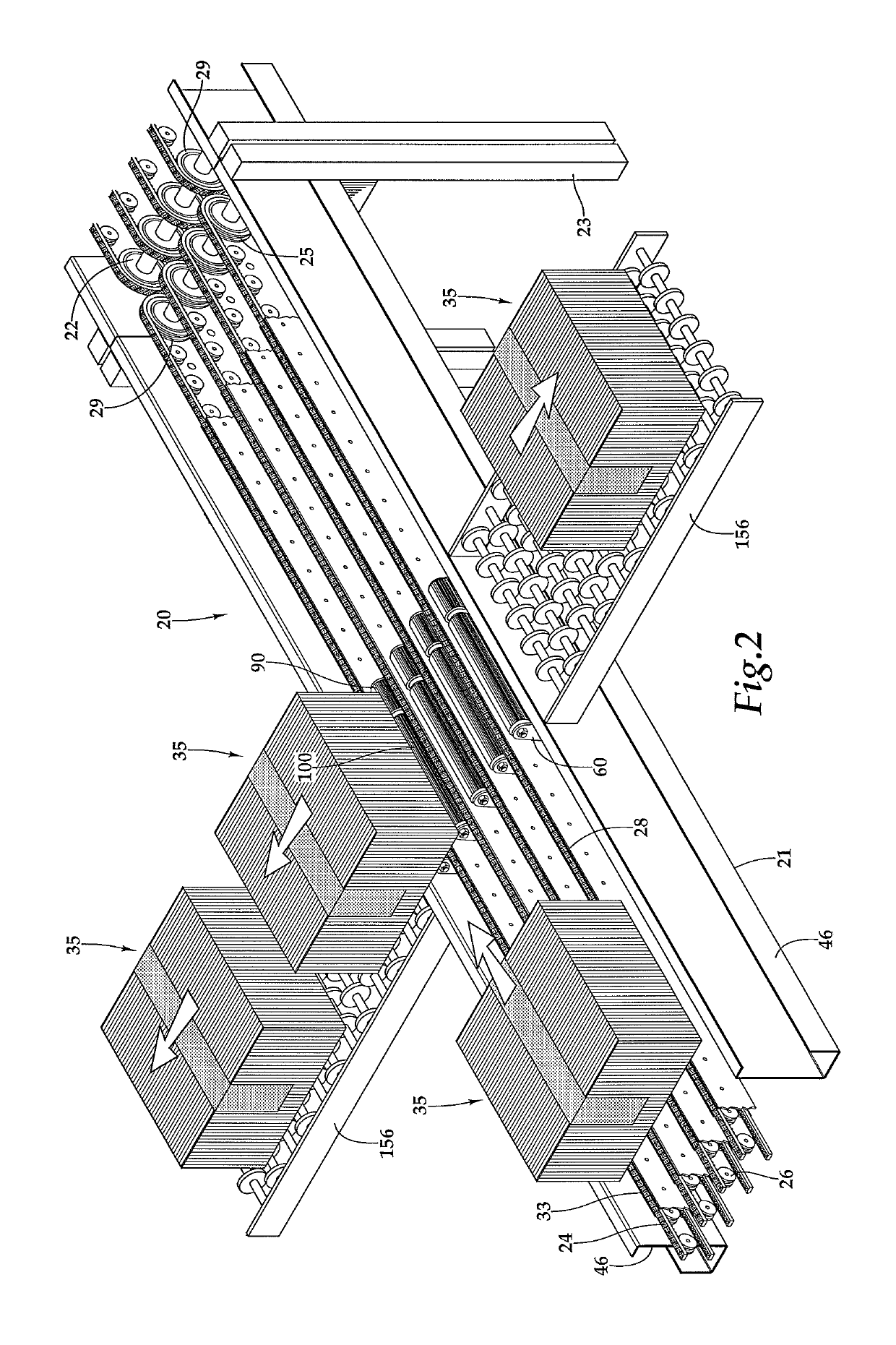 Narrow belt conveyor with 90 degree cross transfer