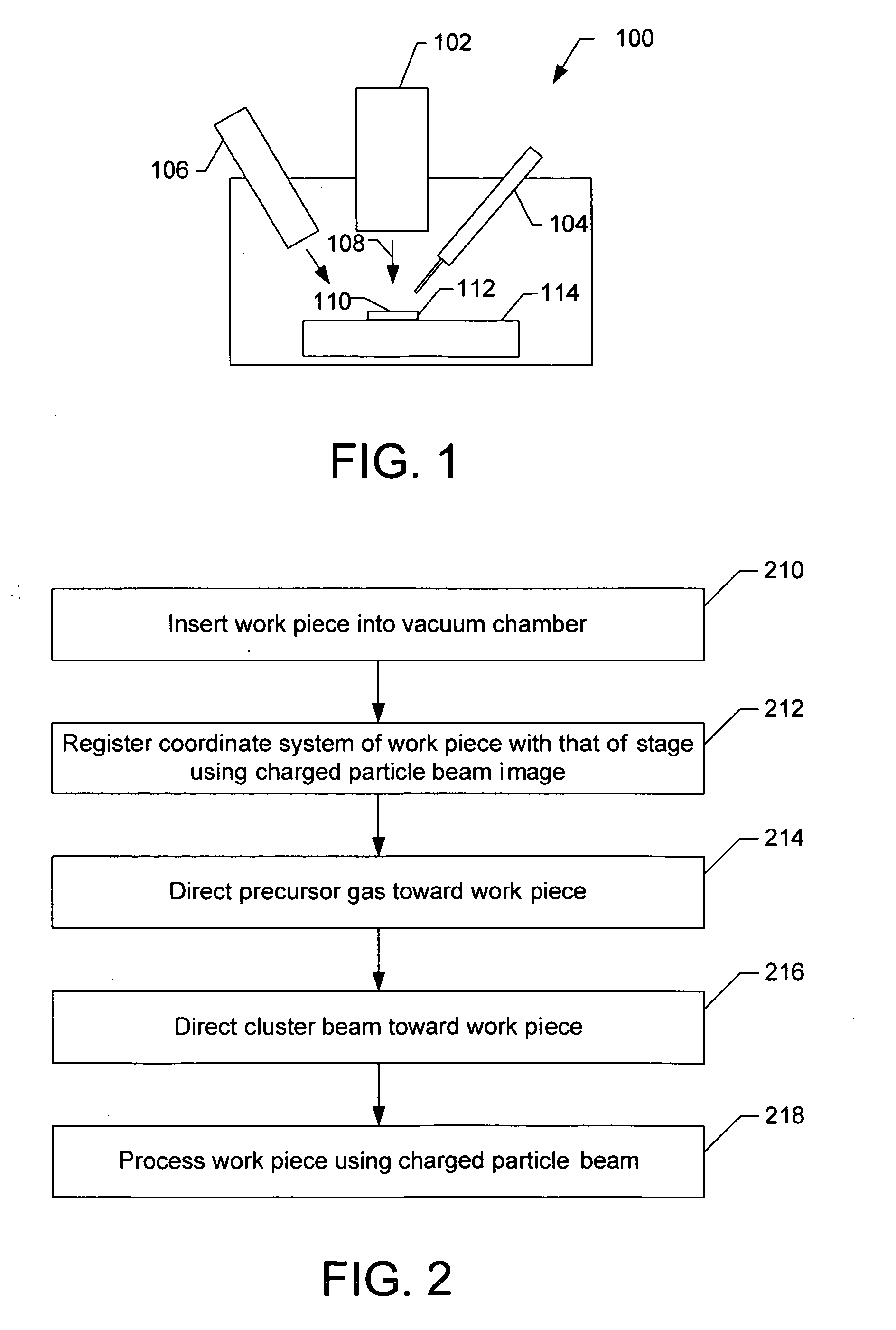 Charged-particle-beam processing using a cluster source