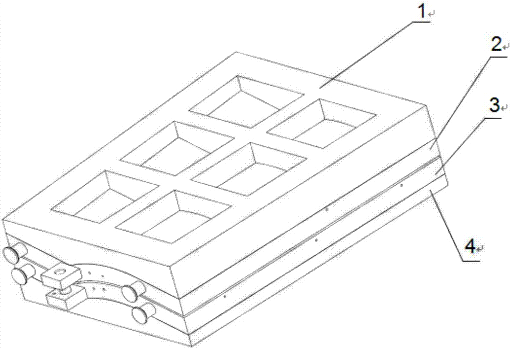 Equal-thickness moulding surface splitting casting superplastic forming/diffusion connection forming mould and preparation method thereof