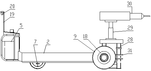 Movable special vehicle for removing bolts from lining plate of large-sized mill