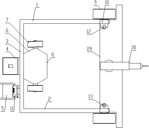 Movable special vehicle for removing bolts from lining plate of large-sized mill