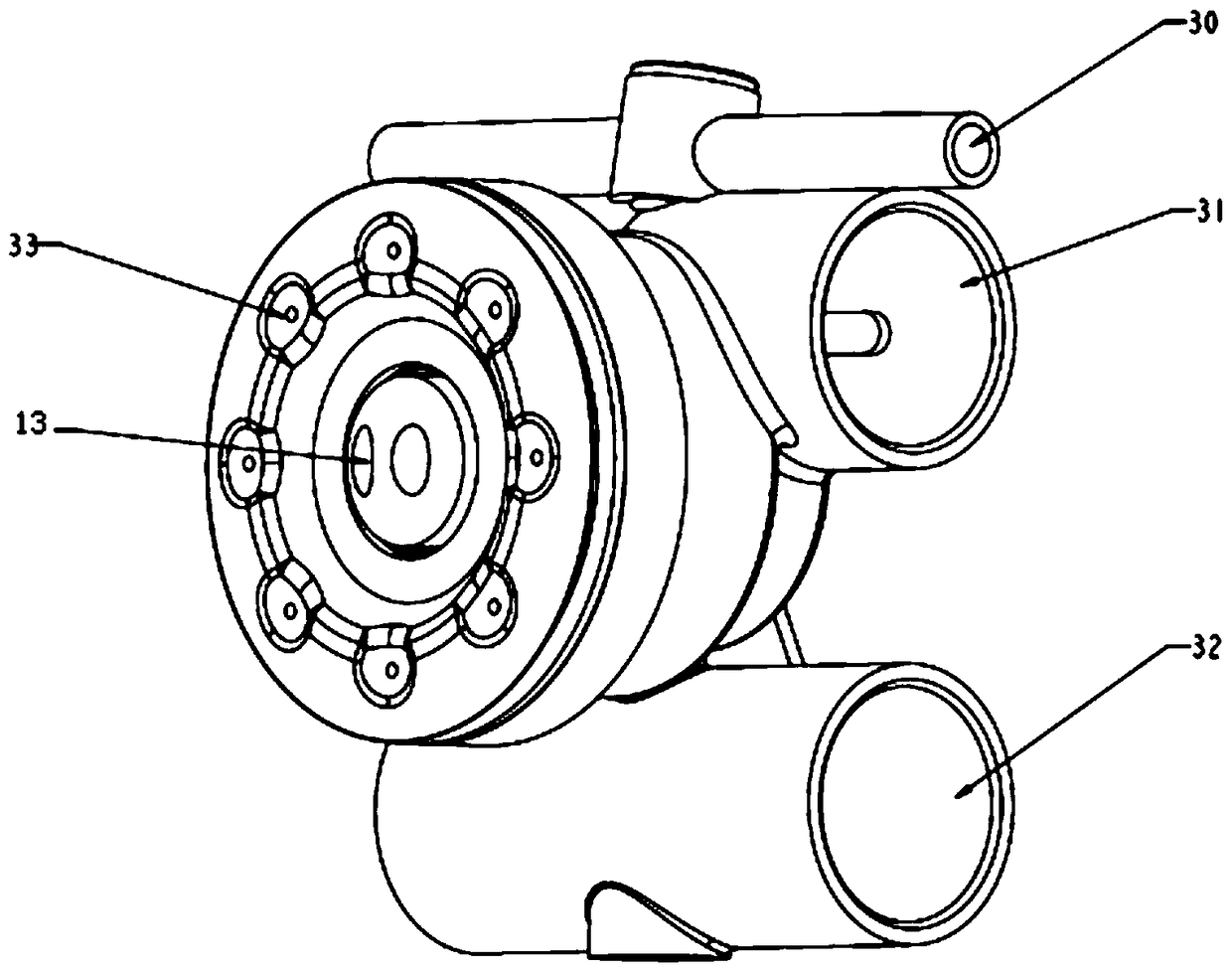 Massage system with nozzles of various spray forms and nozzles thereof