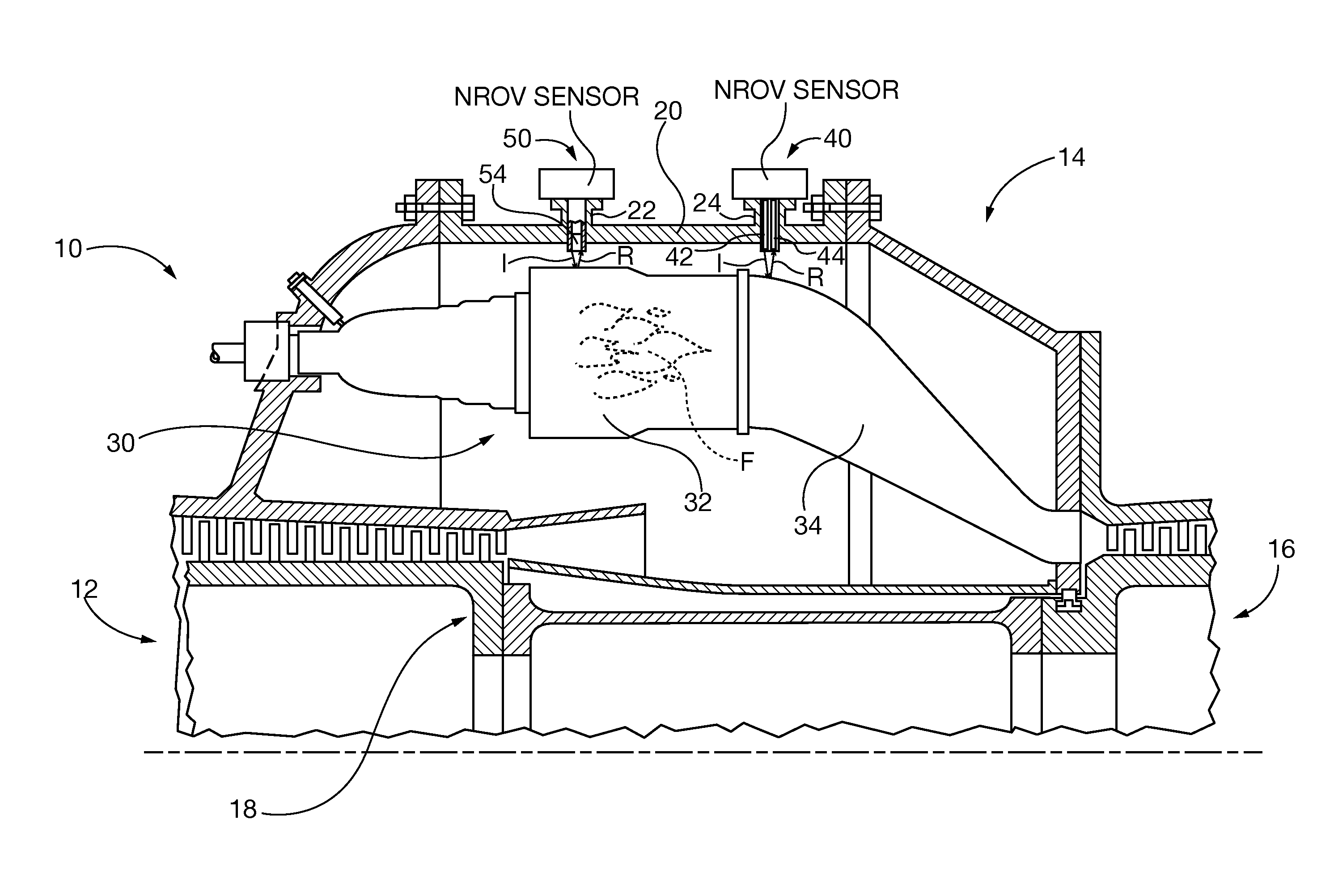 System for remote vibration detection on combustor basket and transition in gas turbines