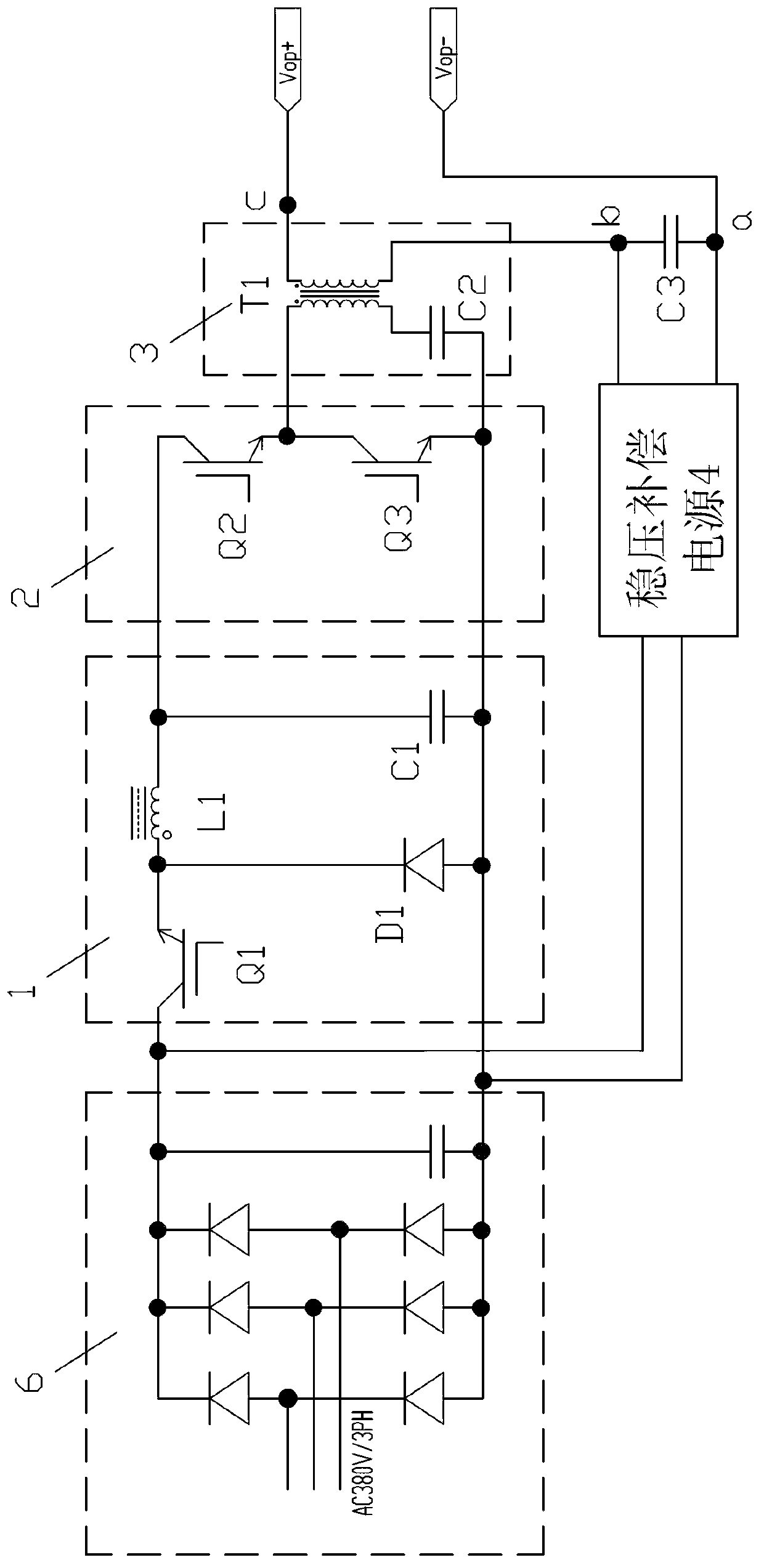 Novel high-power high-voltage pulse power supply circuit