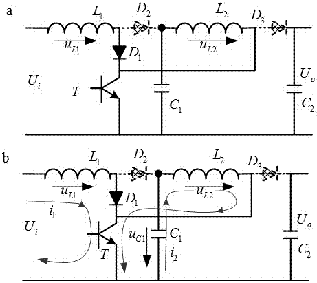 Single-tube high-gain DC boost conversion circuit