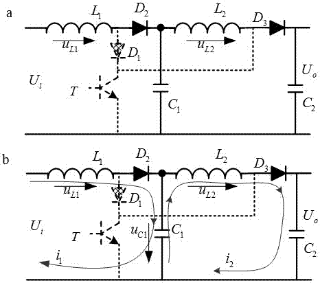 Single-tube high-gain DC boost conversion circuit