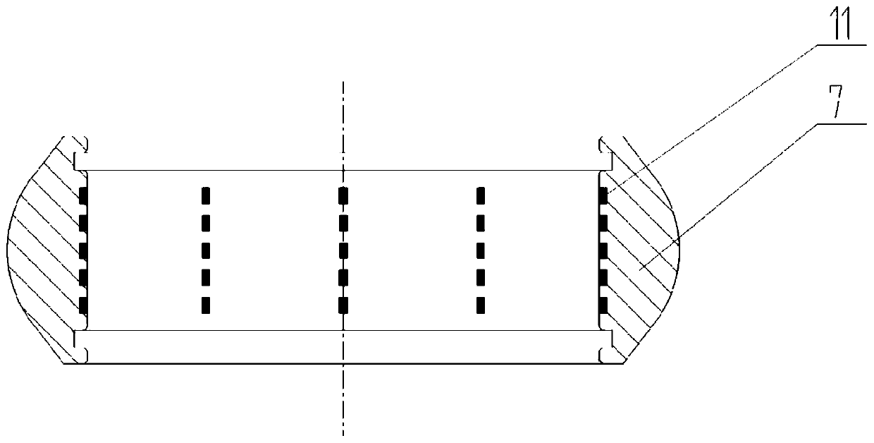 Ball head type tripod universal joint with composite structure