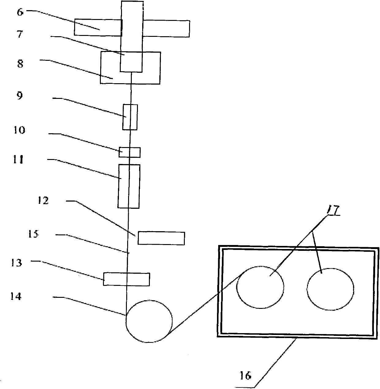 High-speed wire drawing device for optical fiber production process and high-speed wire drawing method thereof