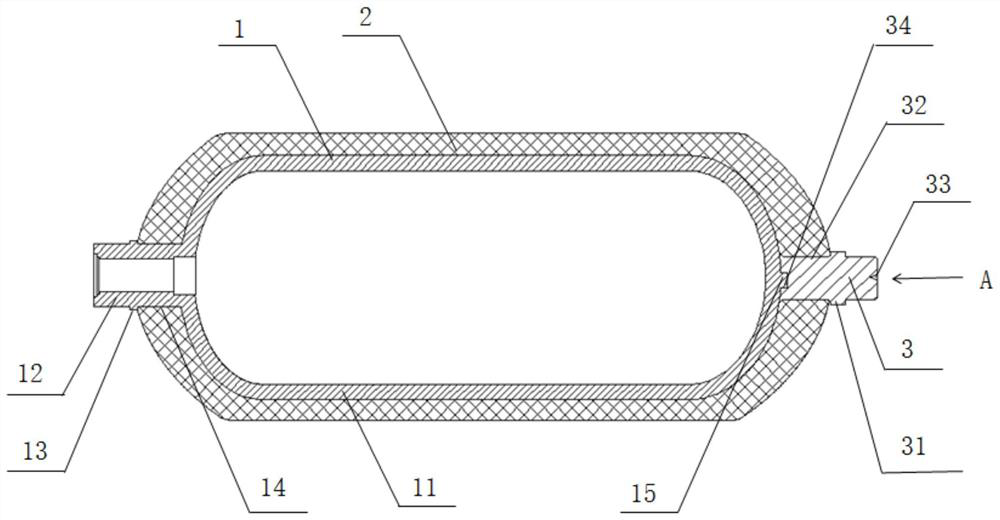 High-pressure hydrogen storage bottle for fuel cell hydrogen energy automobile and manufacturing method of high-pressure hydrogen storage bottle