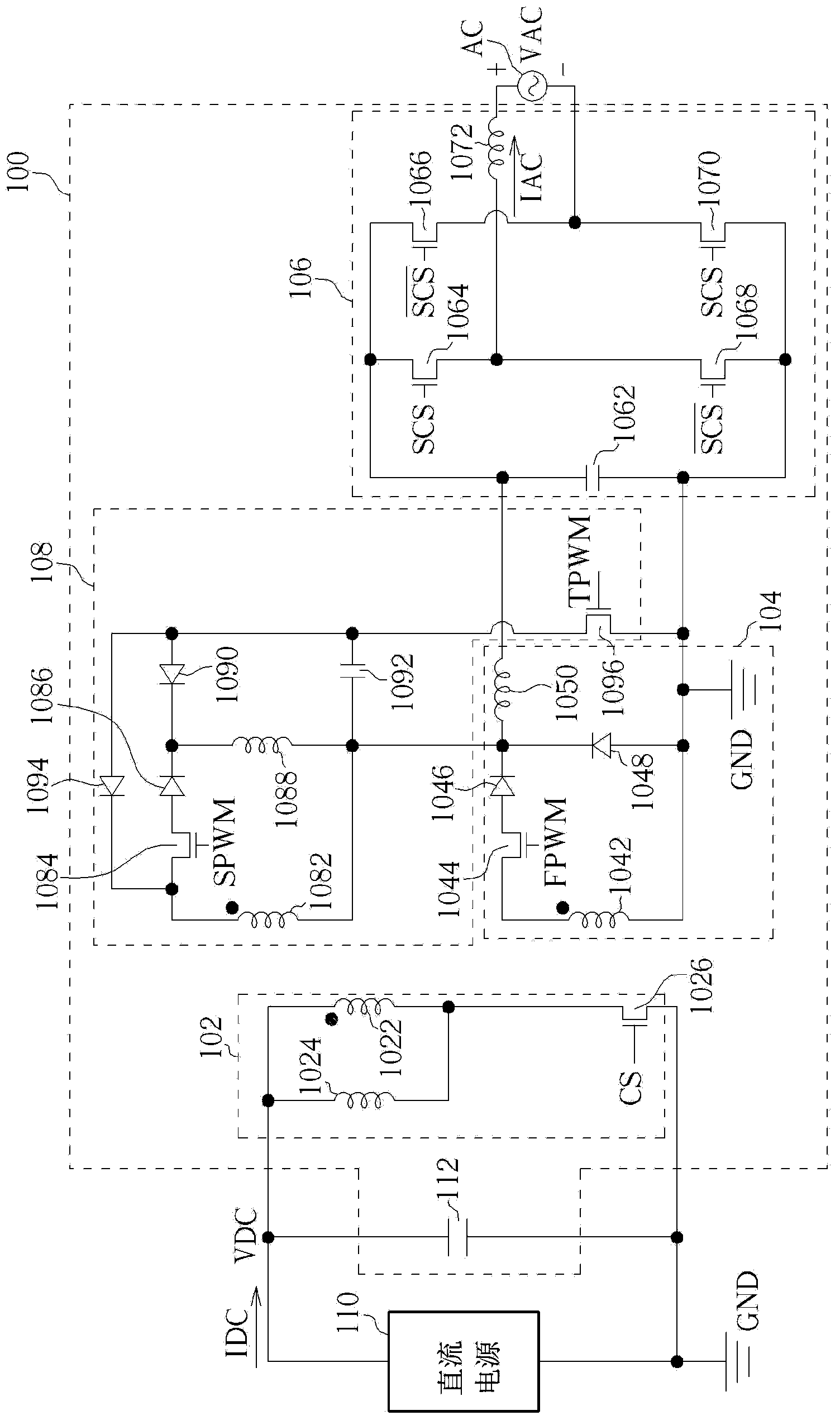 Three-port single-phase single-pole micro current converter and operating method thereof
