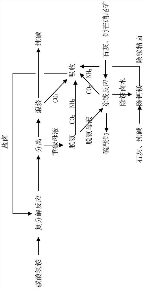 Process for co-production of sodium carbonate and calcium sulfate from ammonium bicarbonate and glauberite tailings