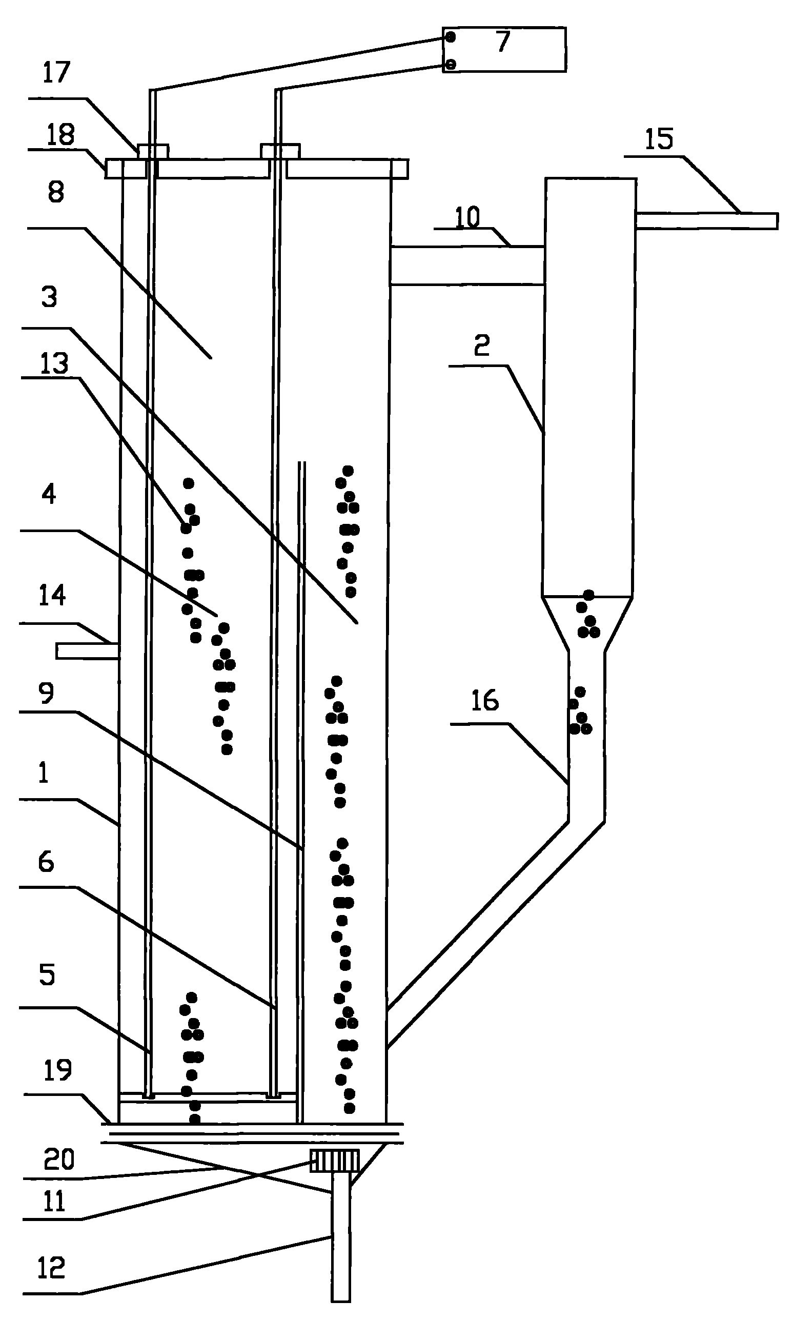 Electrolytic and catalytic oxidation reaction device and processing method based fluidized bed