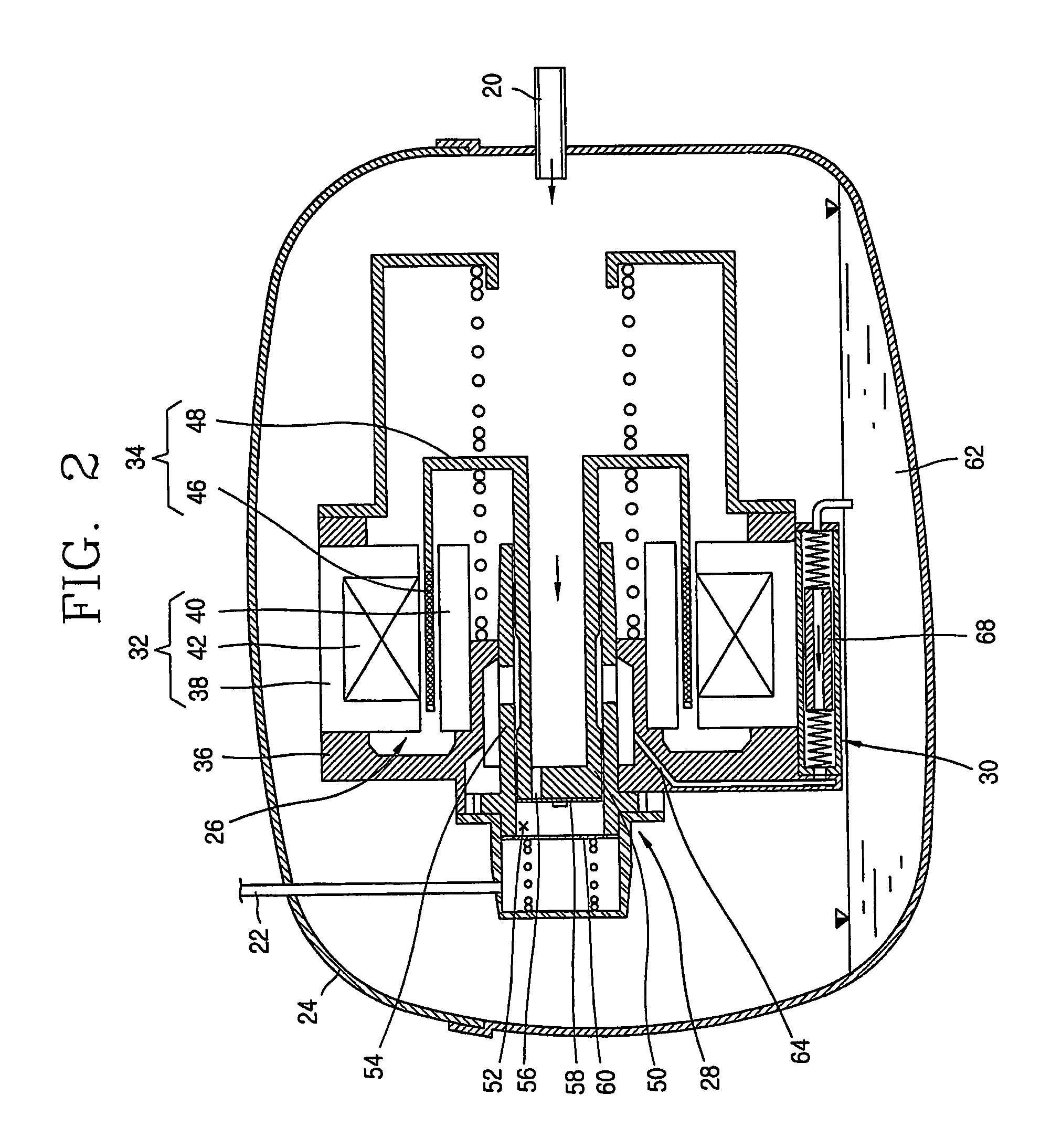 Refrigerating system having reciprocating compressor