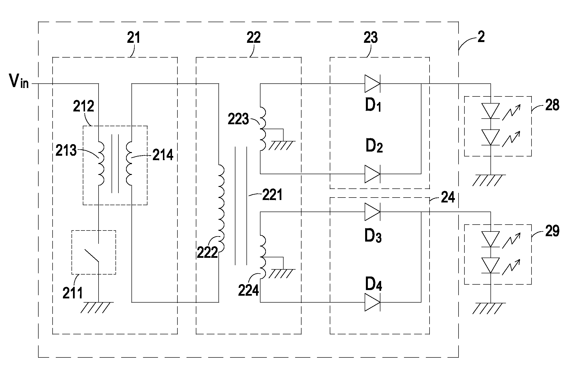 Current-sharing transformer and power supply circuit having such current-sharing transformer
