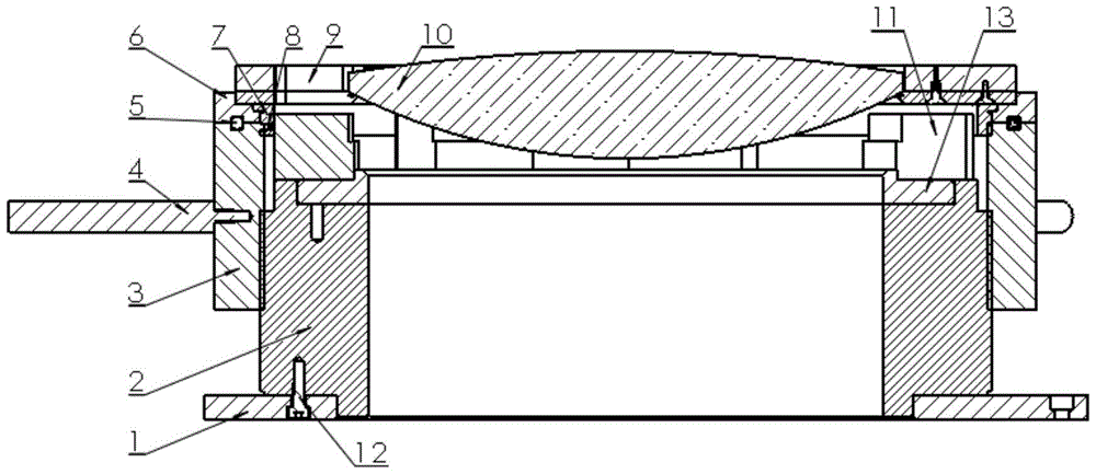 Large diameter lens coating fixture rotating disc