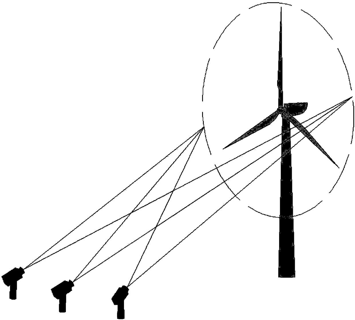 Video measurement method for large-scale wind power blade movement tracking