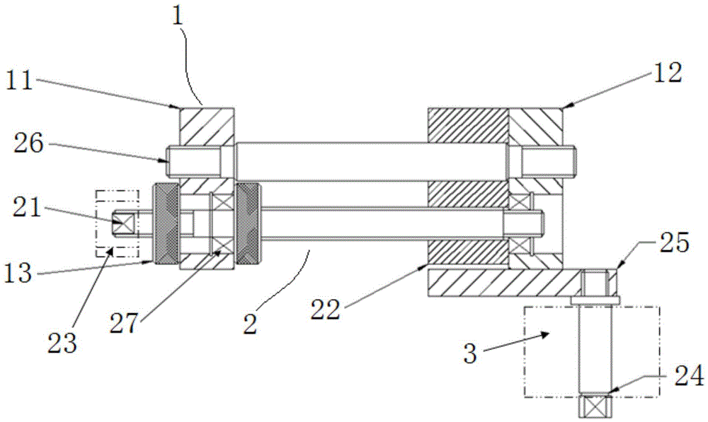 Toothed belt tensioning device and cigarette material belt conveyer