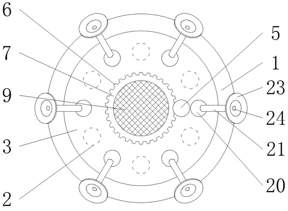 A transfer device for basic components of aviation equipment that can be supported and adjusted in multiple directions