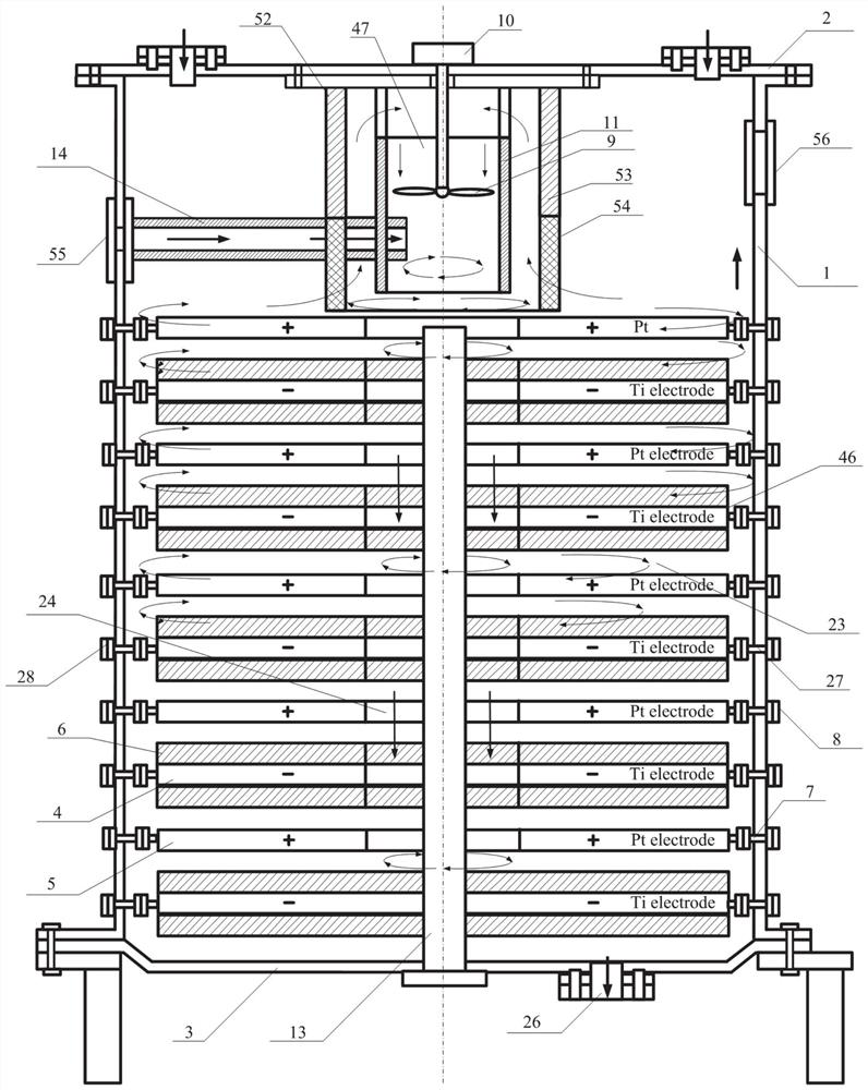 Device for treating sewage by utilizing electromagnetic field rotational flow cavitation technology