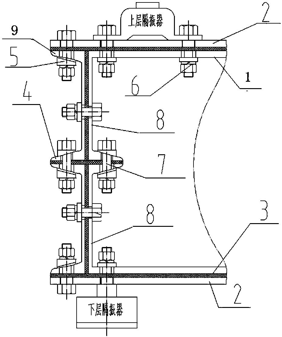 Damping floating raft frame base