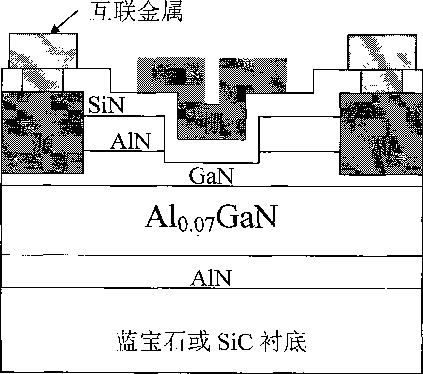 AlN/GaN enhancement type metal-insulator-semiconductor field effect transistor and method of producing the same