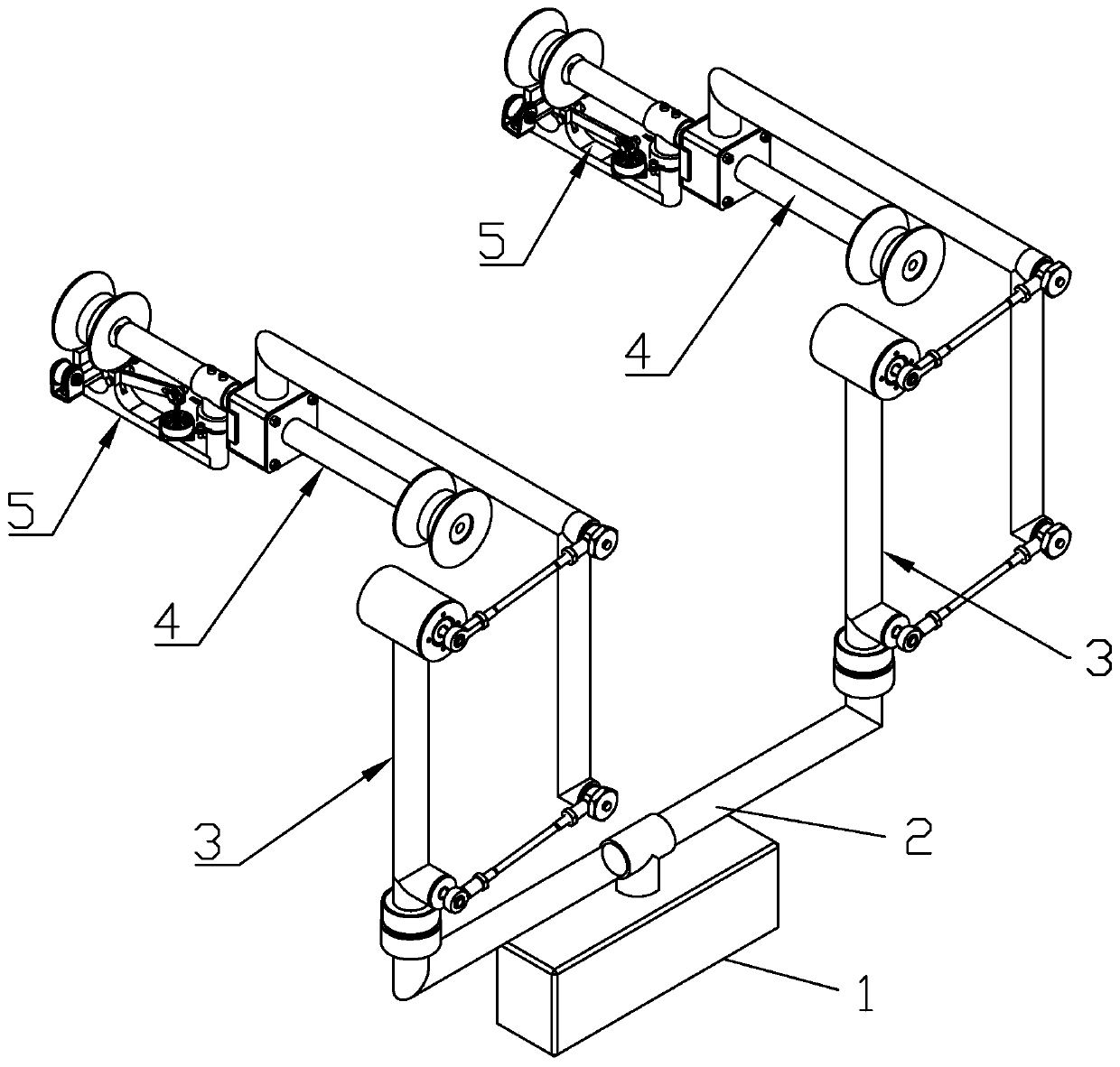 Four-connecting rod mechanism and inspection robot with same