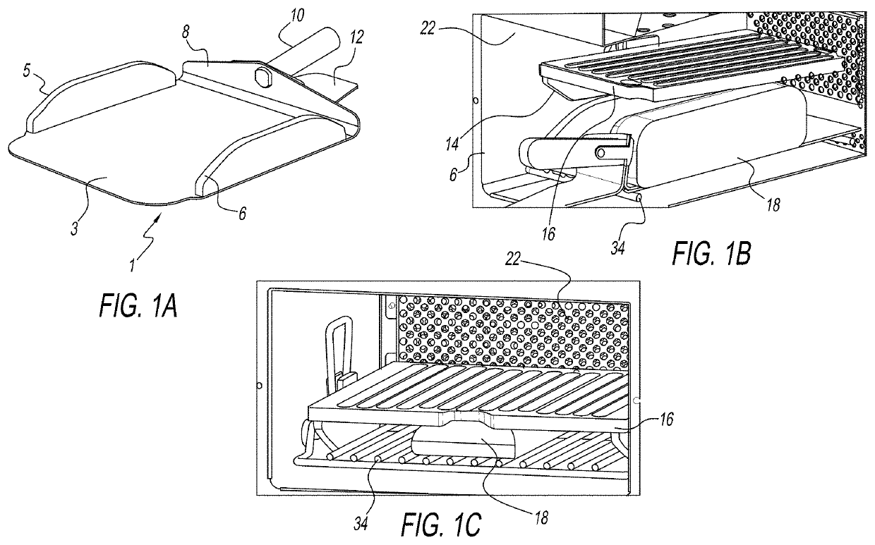 Paddle-operated panini press within an oven cavity