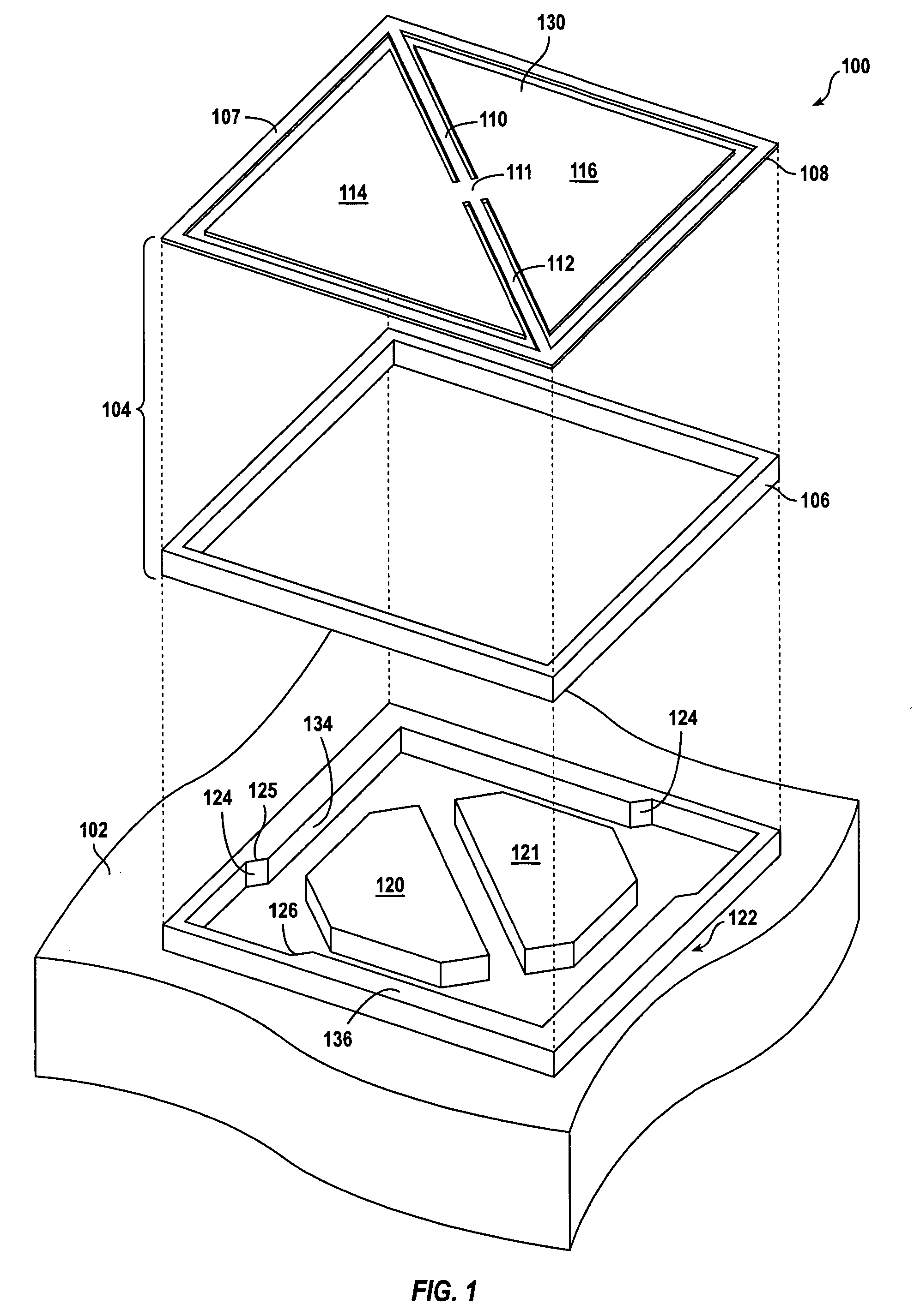 Method and structure of patterning landing pad structures for spatial light modulators