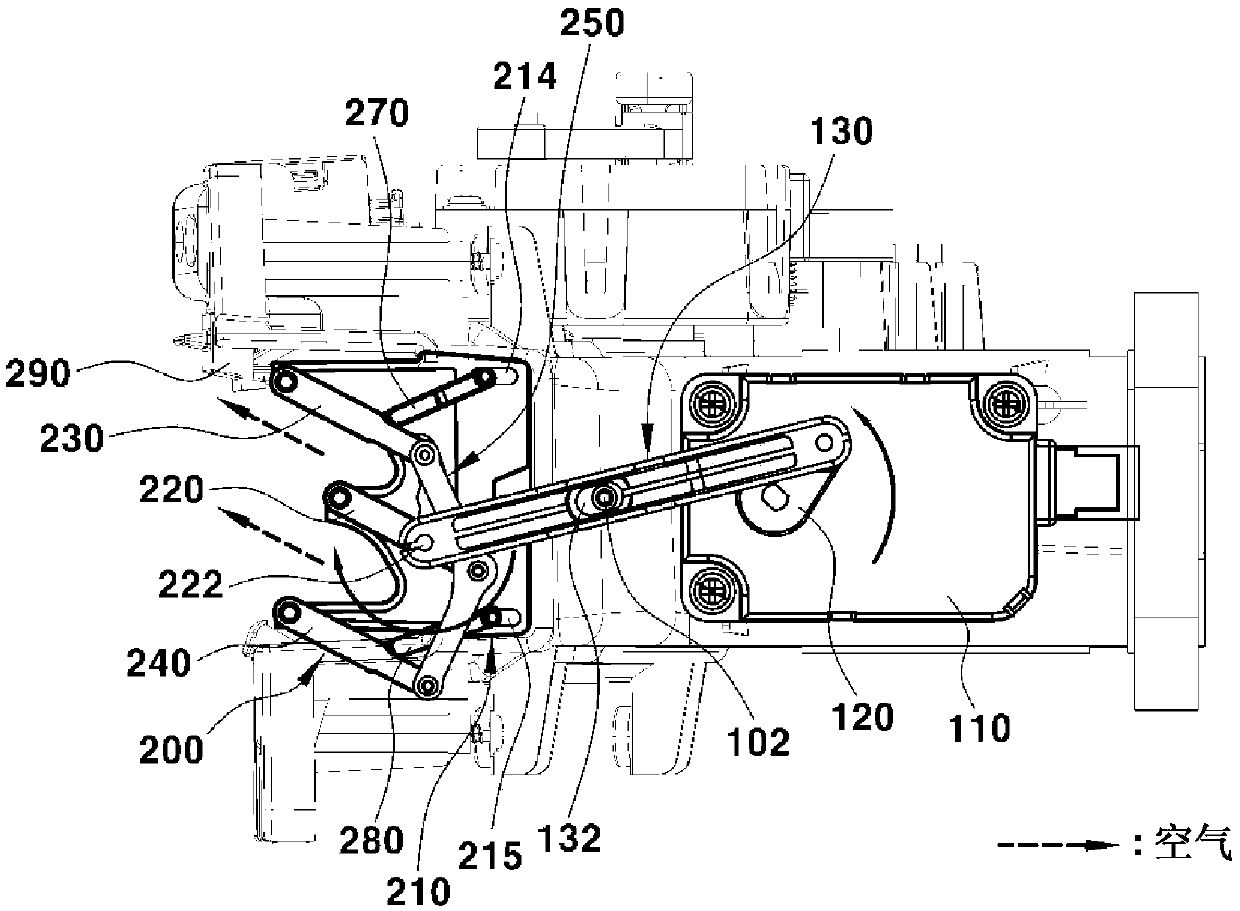 Motor driven air vent device for vehicle